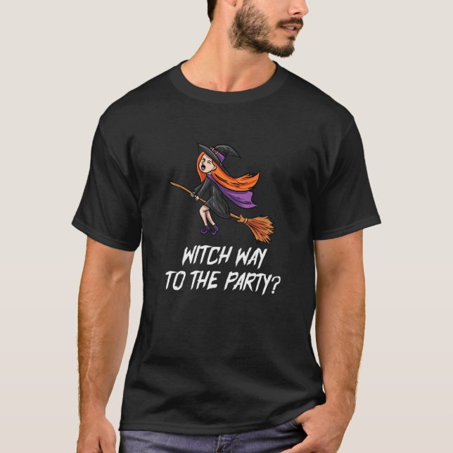 Witch Way To Party Wizard T-Shirt (Front)
