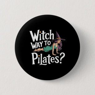 Witch Way To Pilates Funny Halloween Pilates Yoga  6 Cm Round Badge