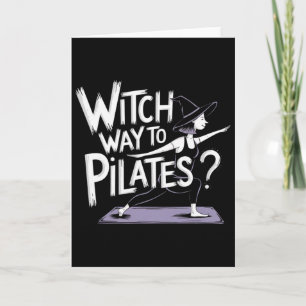 Witch Way To Pilates Funny Halloween Pilates Yoga Card