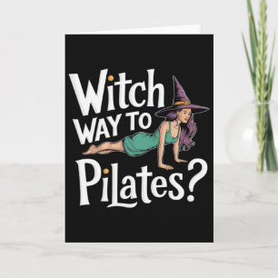 Witch Way To Pilates Funny Halloween Pilates Yoga  Card