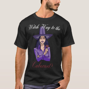Witch Way To The Cabernet Wine Halloween For Women T-Shirt