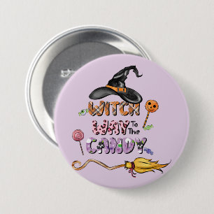 Witch Way to the Candy – Fun Halloween 7.5 Cm Round Badge