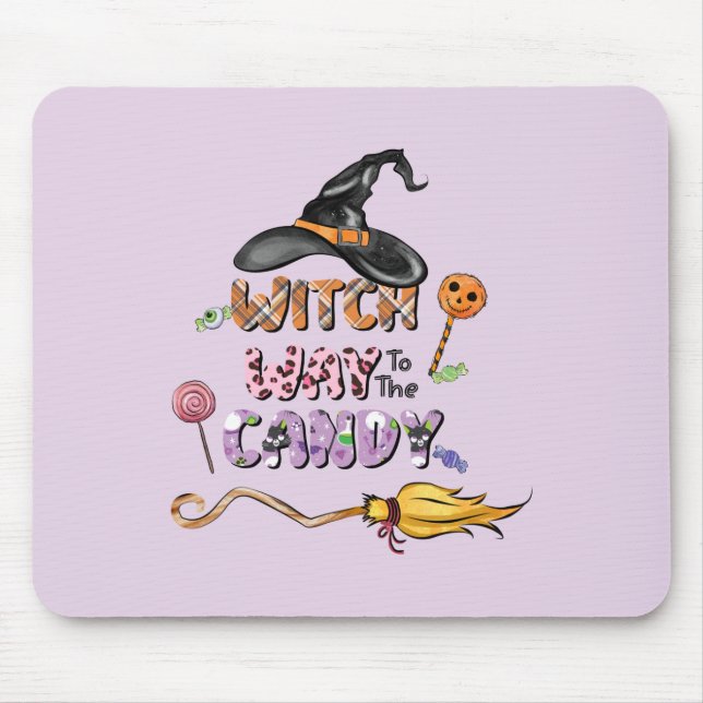Witch Way to the Candy – Fun Halloween Mouse Pad (Front)