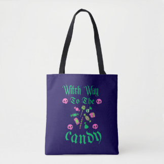 Witch way to the candy - spooky Halloween Tote Bag