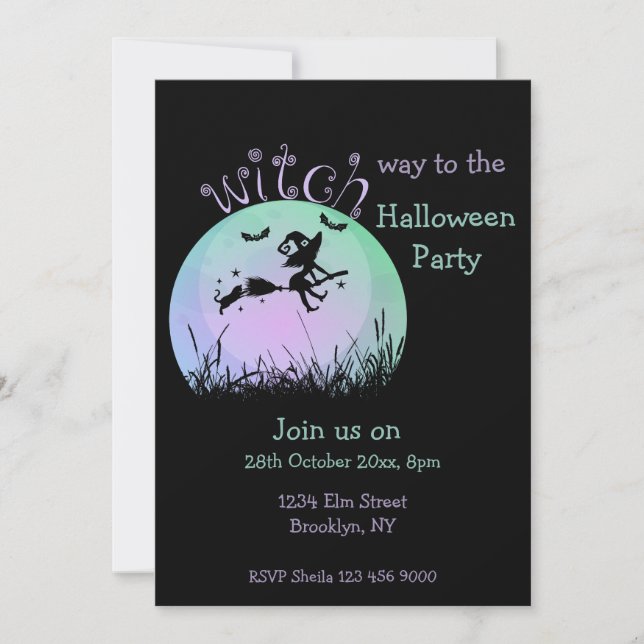 Witch Way To The Halloween Party Invitation (Front)