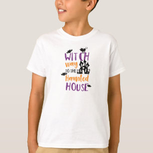 Witch Way To The Haunted House, Bats, Halloween T-Shirt