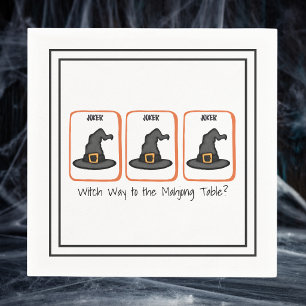Witch Way to the Mahjong Table Halloween Mahjong Napkin