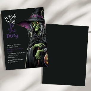 Witch Way To The Party Halloween Party Invitation