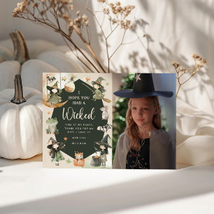 Witch Way to the Party' Kids Halloween Birthday Thank You Card