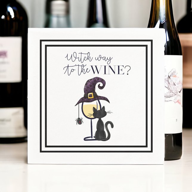Witch Way to the Wine Cute Funny Napkin (Creator Uploaded)