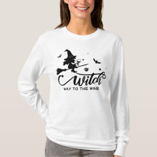 Witch Way To The Wine Funny Halloween Costume  T-Shirt