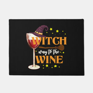 Witch Way To The Wine - Funny Halloween Wine Lover Doormat