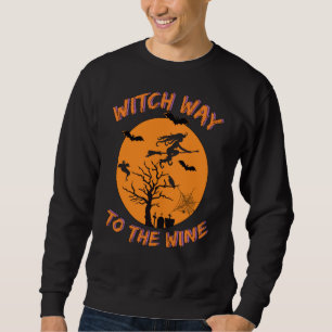 Witch Way To The Wine Halloween Costume Spiders Gh Sweatshirt