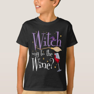 Witch Way To The Wine Halloween Drinking For Wicca T-Shirt
