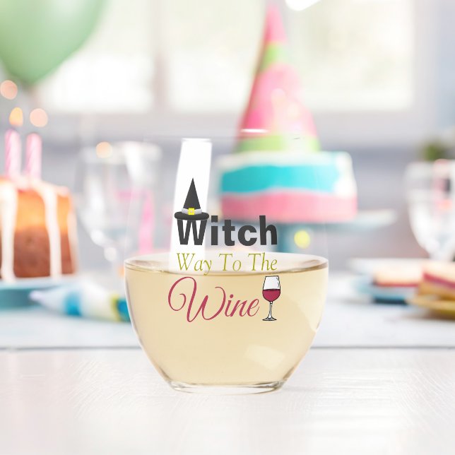 Witch Way To The Wine Stemless Wine Glass (Insitu (Birthday))