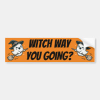 Witch way you going? Cute ghist flying witch