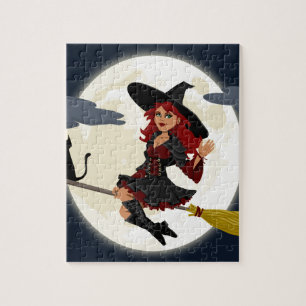 witch witchcraft broomstick broom jigsaw puzzle