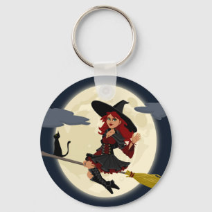 witch witchcraft broomstick broom key ring