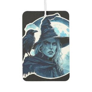 Witch with a Raven - Halloween Fan Fun 2 Car Air Freshener
