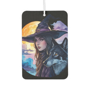 Witch with a Wolf - Halloween Fan Fun 1 Car Air Freshener