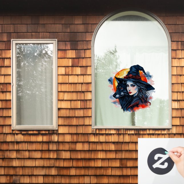 Witch with a Wolf - Halloween Fan Fun 2 (Home Window)