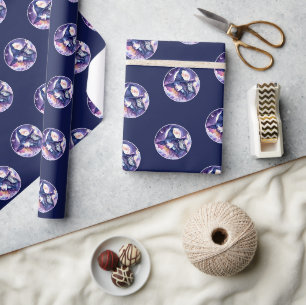 Witch with an Owl - Halloween Fan Fun 2 Wrapping Paper