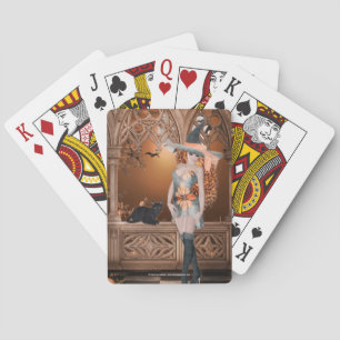 Witch with Black Cat 2 Playing Cards