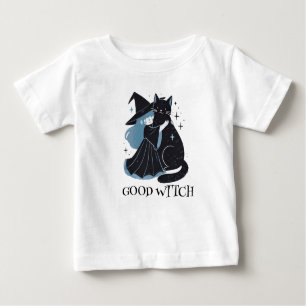 witch with black cat baby T-Shirt