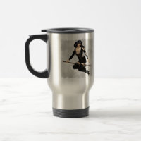Witch with Broom Travel Mug