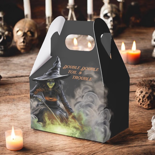 Witch with Burning Cauldron Halloween Favour Box (Creator Uploaded)