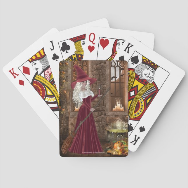 Witch with Candle Playing Cards (Back)