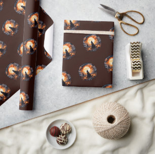 Witch with Candles and Fire - Wicca Halloween 2 Wrapping Paper