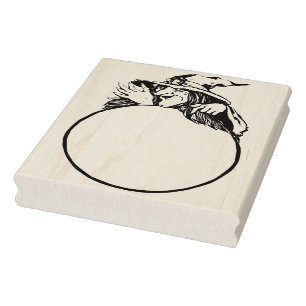 Witch with crystal ball illustration art stamp