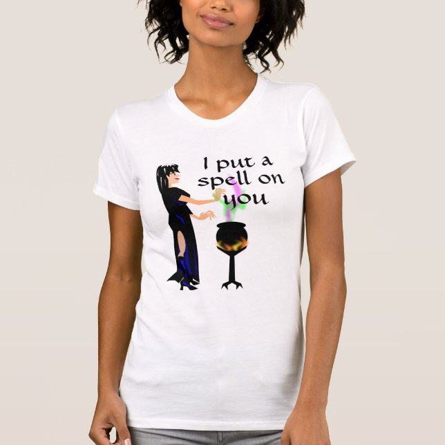Witch with Magic Pot and quote T-Shirt (Front)