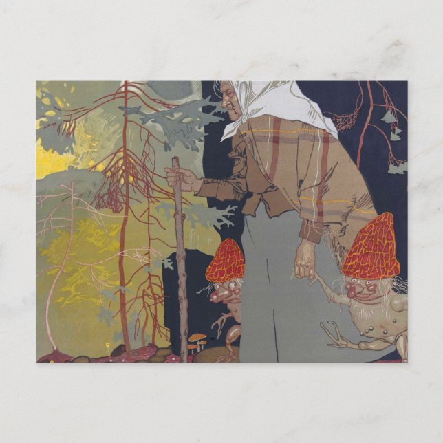 Witch With Mushrooms - Franz Wacik Postcard (Front)