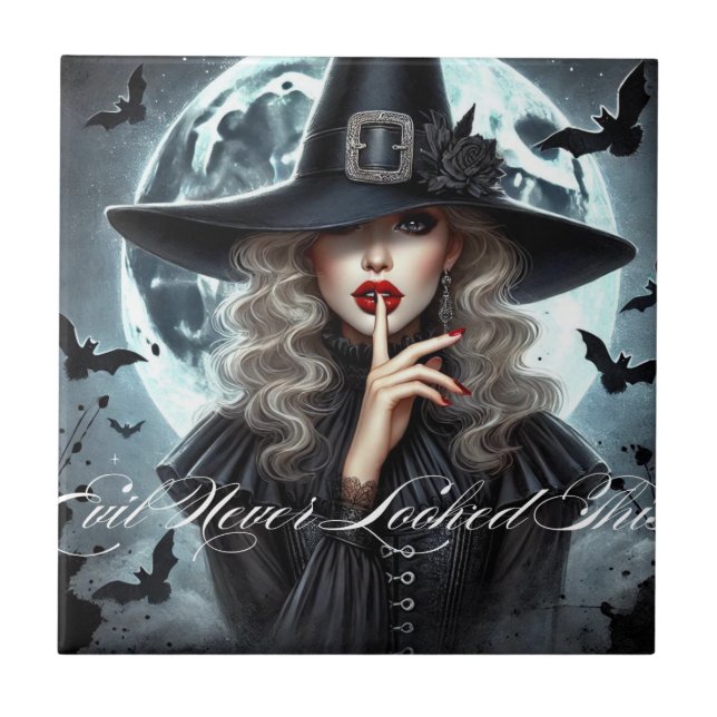 Witch with Red Lips Coaster (Front)