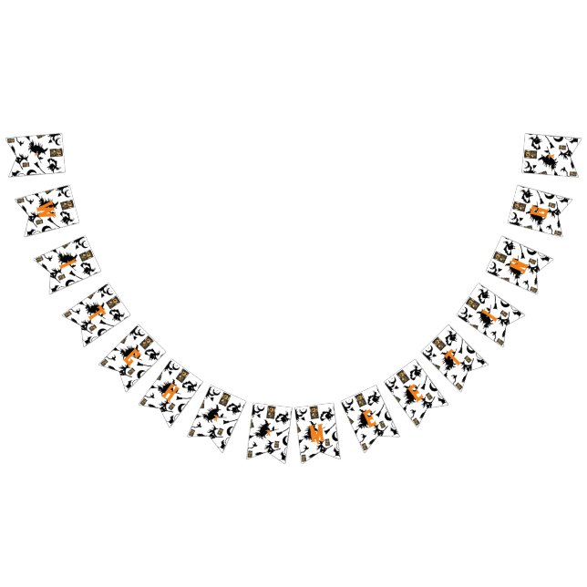 Witch wizard blackcat moon bloomstick bunting  (All)