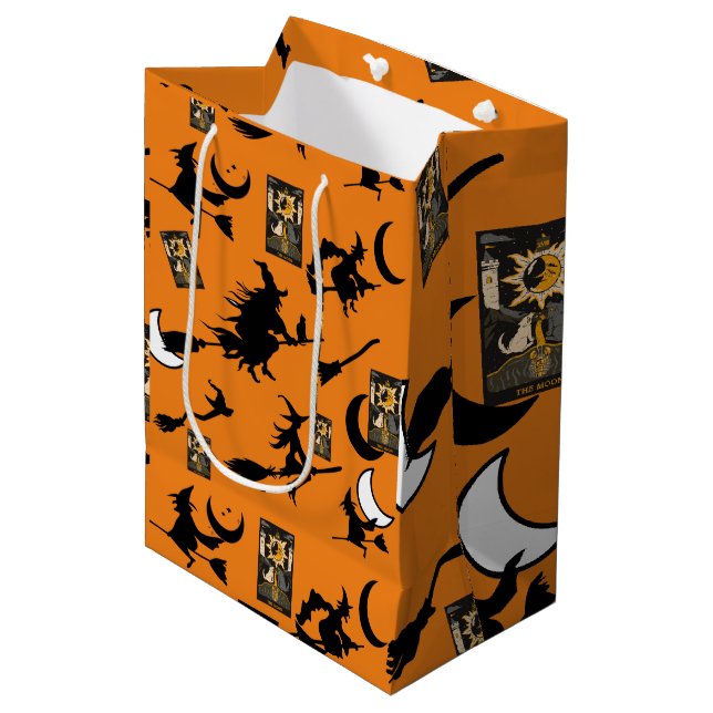 Witch wizard blackcat moon bloomstick medium gift bag (Front Angled)