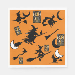 Witch wizard blackcat moon bloomstick napkin
