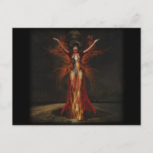 witch woman postcard
