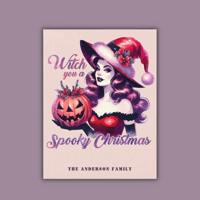 Witch You A Spooky Christmas Hallowmas Trend  Holiday Postcard (Creator Uploaded)
