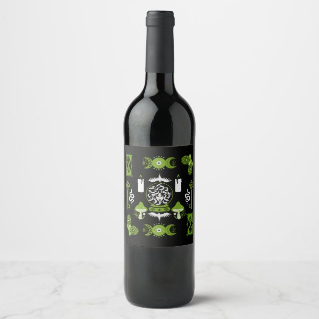 Witchcore Aesthetic Decor Wine Label (Front)