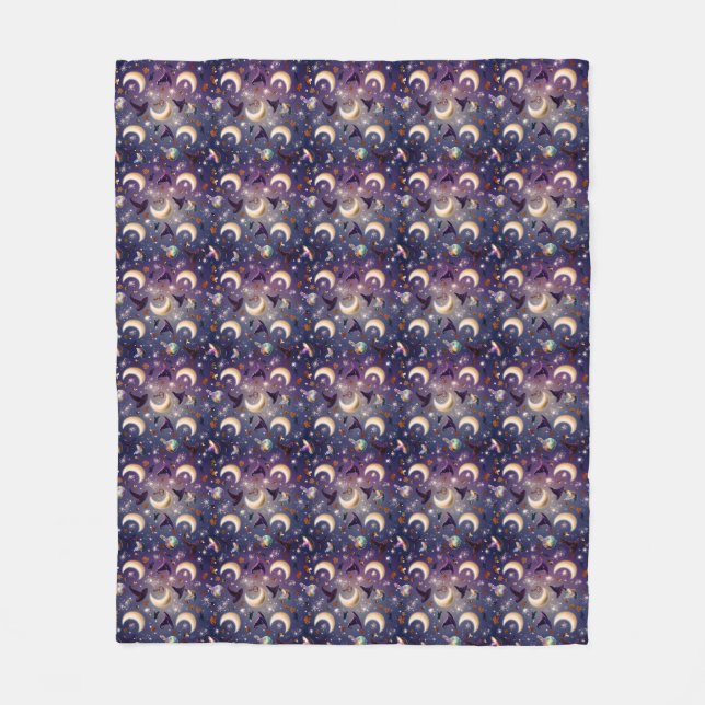 Witchcore Halloween Fleece Blanket (Front)