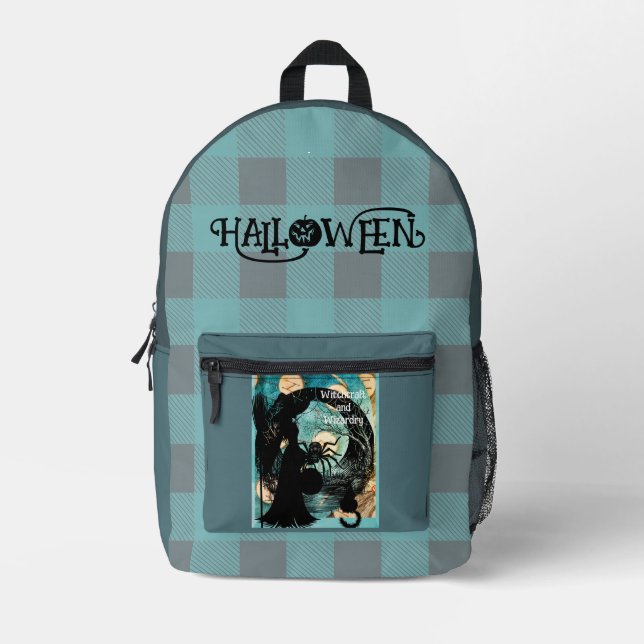 Witchcraf and Wizardry , Halloween Scary  Printed Backpack (Front)