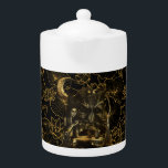 witchcraft<br><div class="desc">Look at this Gothic witch and witchcraft composition—golden elements on a black background with a lotus flower pattern.</div>