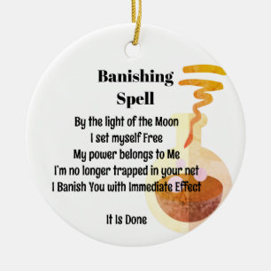 Witchcraft Banishing Spell Magic Potion White Ceramic Tree Decoration