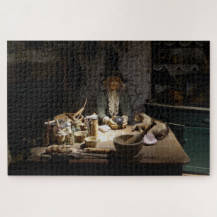Witchcraft Museum display of a Witch Jigsaw Puzzle