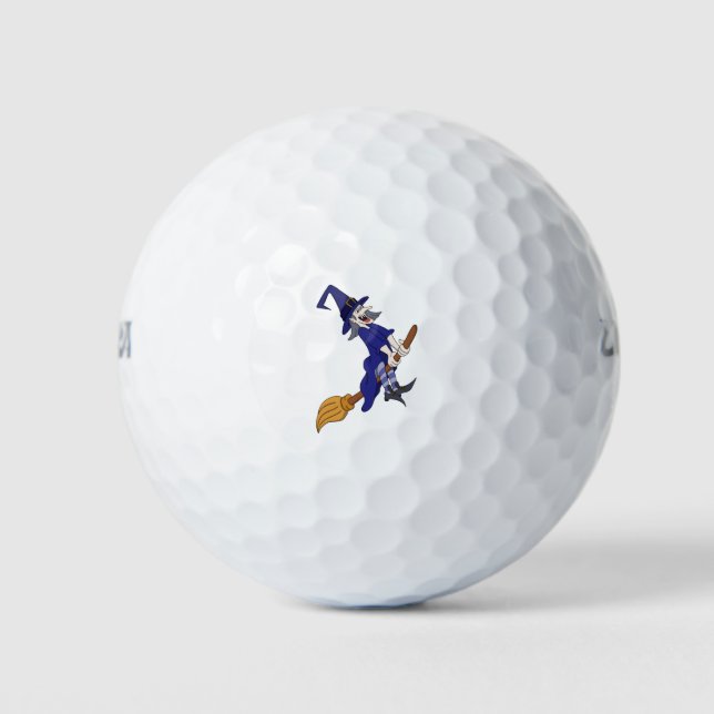 Witchcraft on Halloween with my Broom Golf Balls (Front)