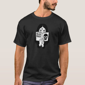 Witchcraft symbol and skull in dark mystic style R T-Shirt