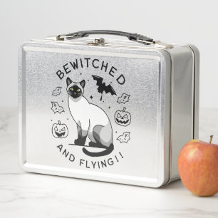 witched Flight: The Enchanted Siamese cat Metal Lunch Box
